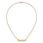 Blue Angels Script Bar Necklace in Gold-Plated Sterling Silver - Sophia Jewelers