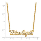 Blue Angels Script Bar Necklace in Gold-Plated Sterling Silver - Sophia Jewelers