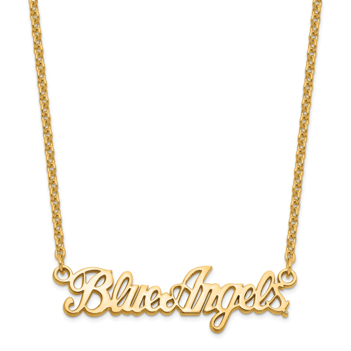 Blue Angels Script Bar Necklace in Sterling Silver - Sophia Jewelers Main image