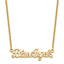 Blue Angels Script Bar Necklace in Gold-Plated Sterling Silver - Sophia Jewelers