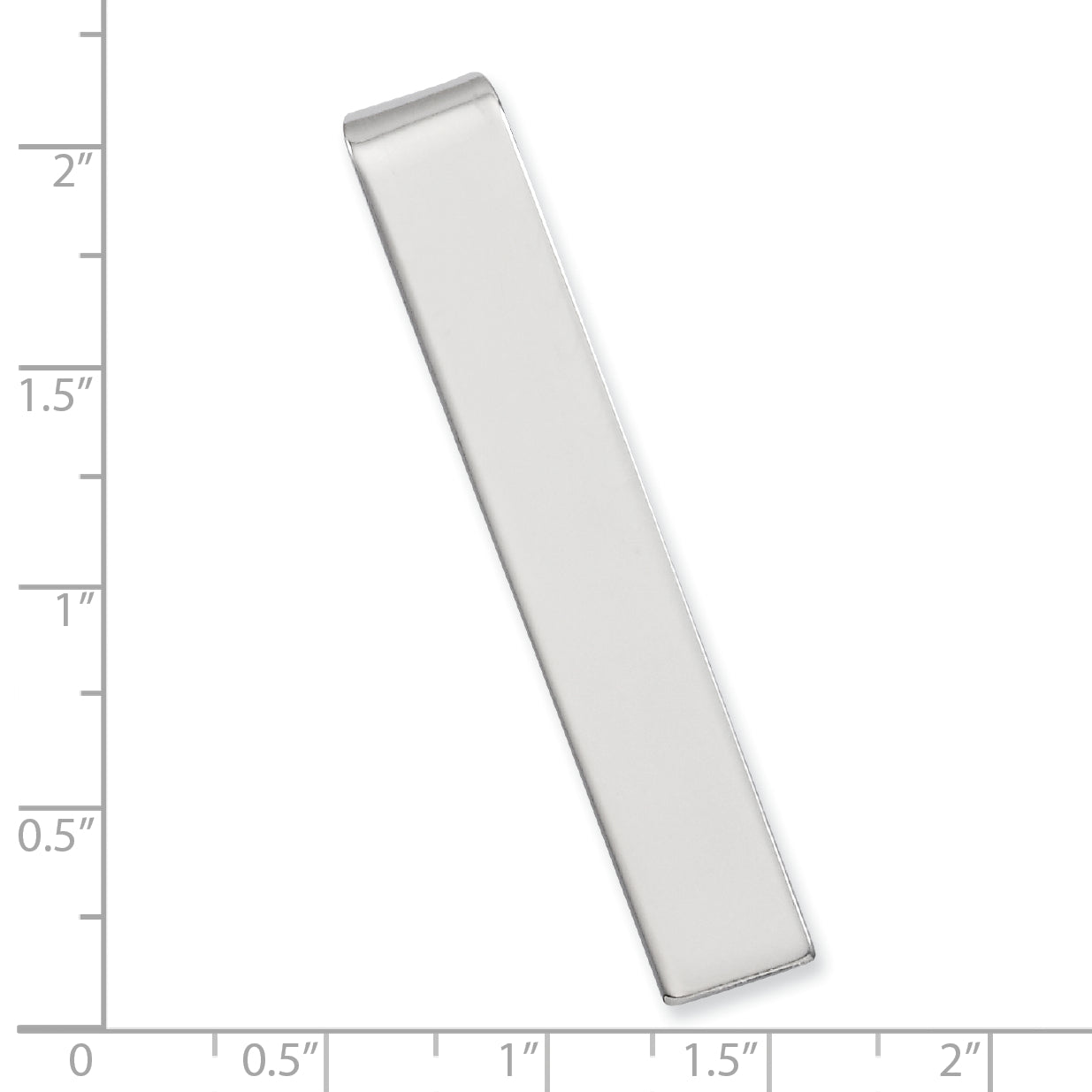 Kelly Waters Rhodium-plated Polished Engravable Tie Bar