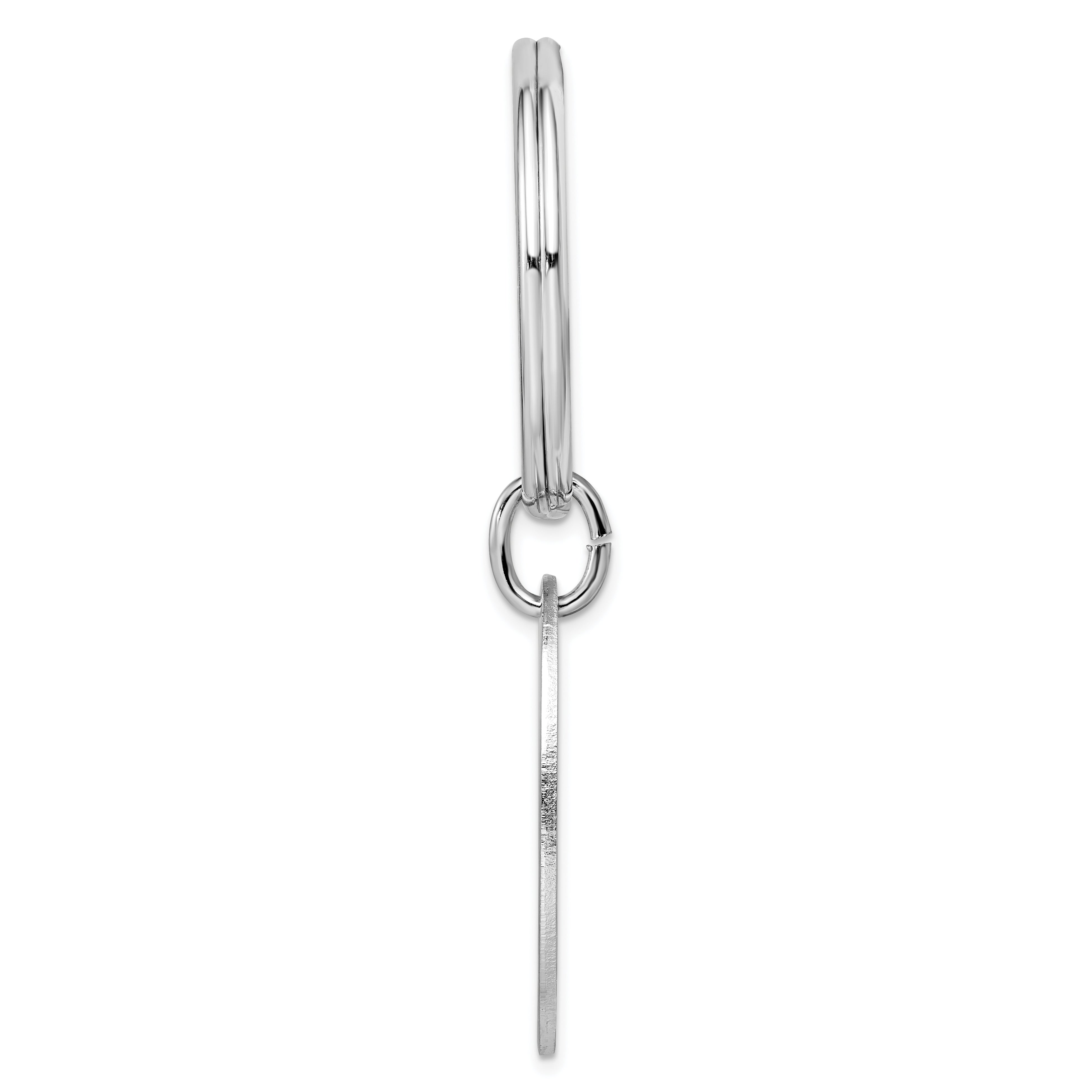 Rhodium-plated Kelly Waters Satin Oval Key Ring Secondary image