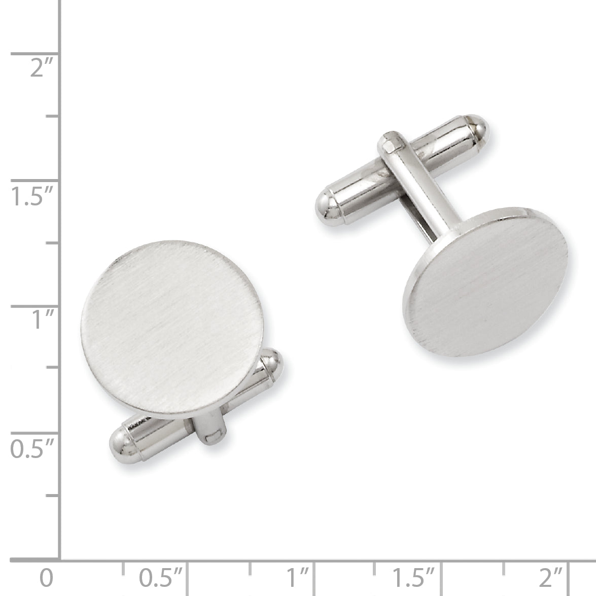 Rhodium-Plated Satin Engravable Cuff Links by Kelly Waters Secondary image