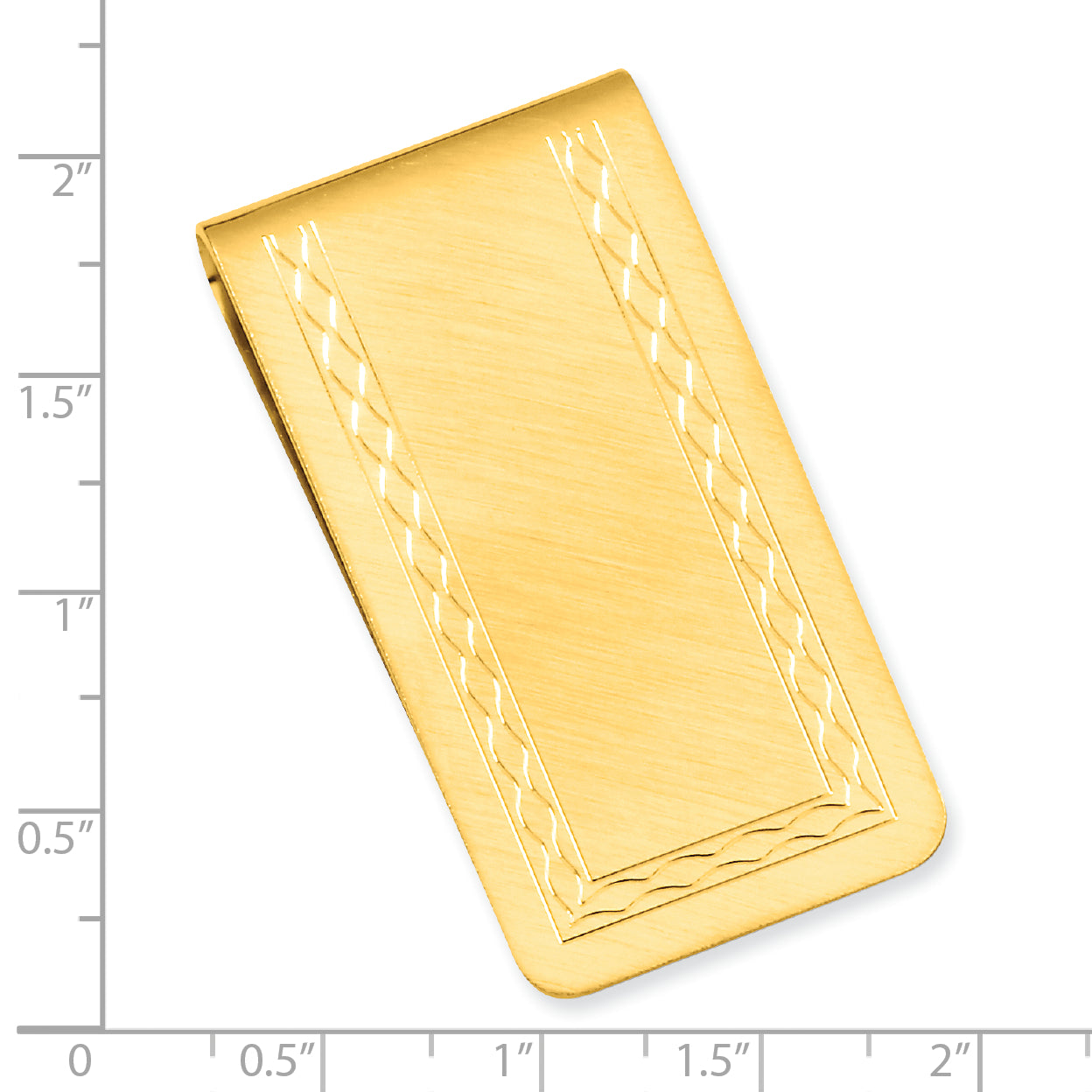 Gold-plated Kelly Waters with Engraveable Area Florentine Money Clip Secondary image