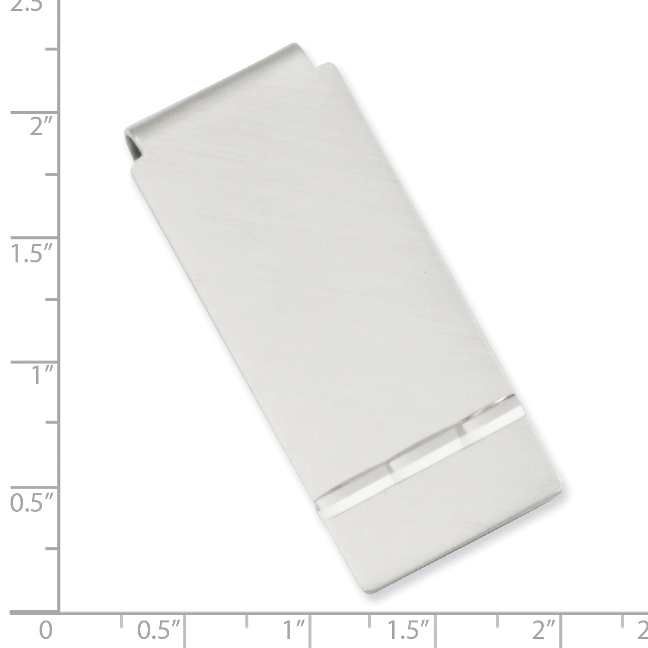 Rhodium-plated Kelly Waters Florentine Satin Hinged Money Clip