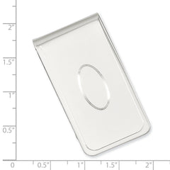 Rhodium-plated Kelly Waters with Engraveable Area Money Clip