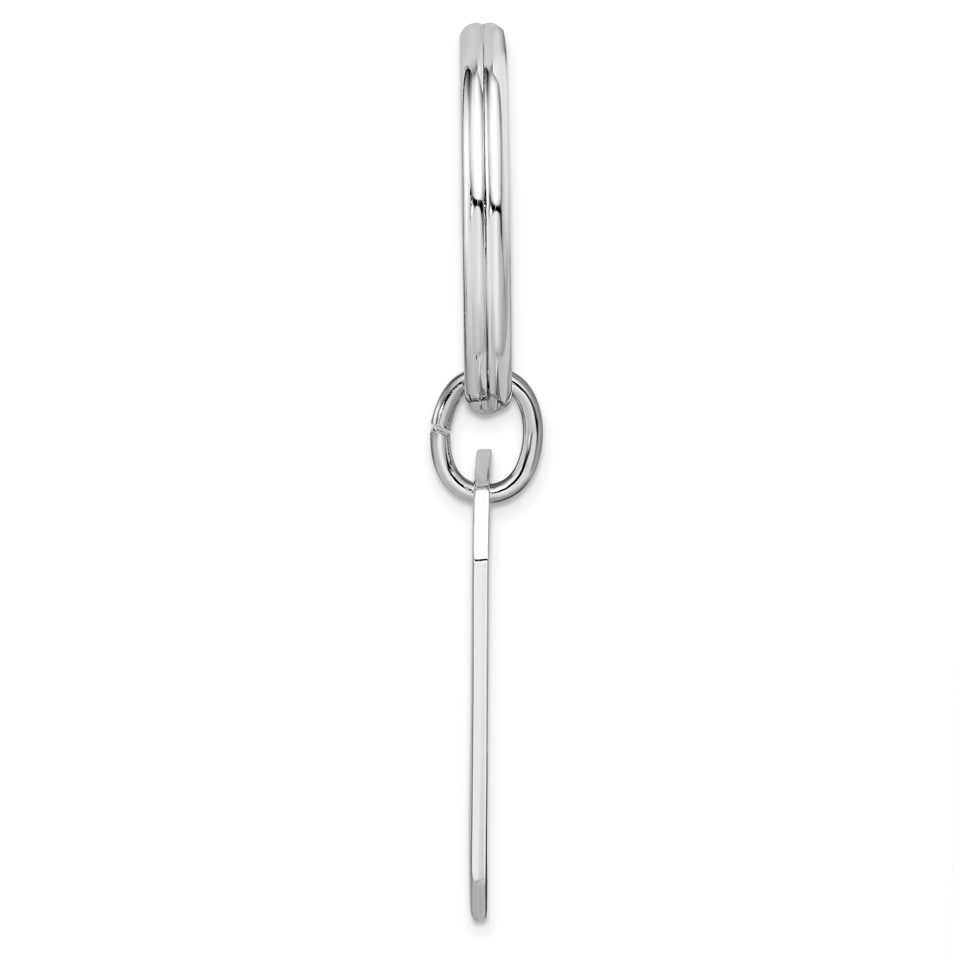 Rhodium-plated Kelly Waters with Engraveable Area Key Ring