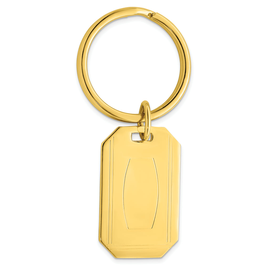 Gold-plated Kelly Waters with Engraveable Area Key Ring