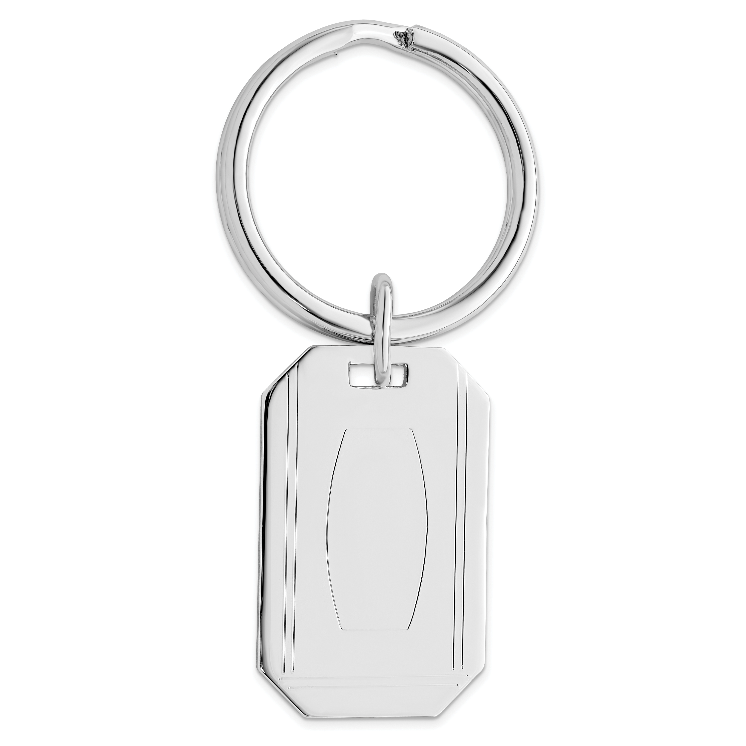 Rhodium-plated Kelly Waters with Engraveable Area Key Ring Main image