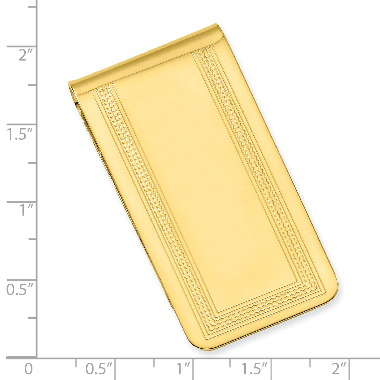 Gold-plated Kelly Waters Polished with Engraveable Area Money Clip