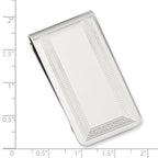 Rhodium-plated Kelly Waters Polished with Engraveable Area Money Clip
