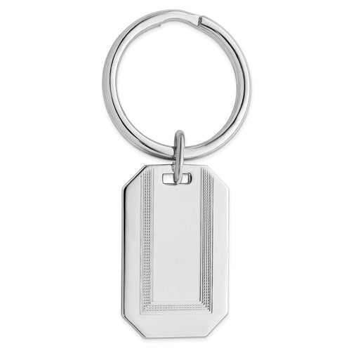 Engravable Key Ring in Silver-Tone Finish - Sophia Jewelers