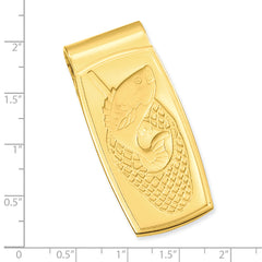 Gold-plated Kelly Waters Fish in Net Hinged Money Clip