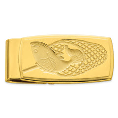 Gold-plated Kelly Waters Fish in Net Hinged Money Clip