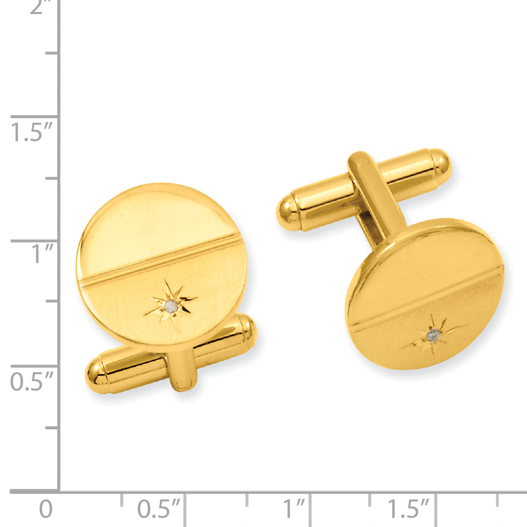 Gold-Plated Diamond Polished & Satin Cuff Links by Kelly Waters Secondary image