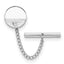 Kelly Waters Rhodium-plated .01 Ct. Diamond Polished and Satin Round Tie Tac with Safety Chain