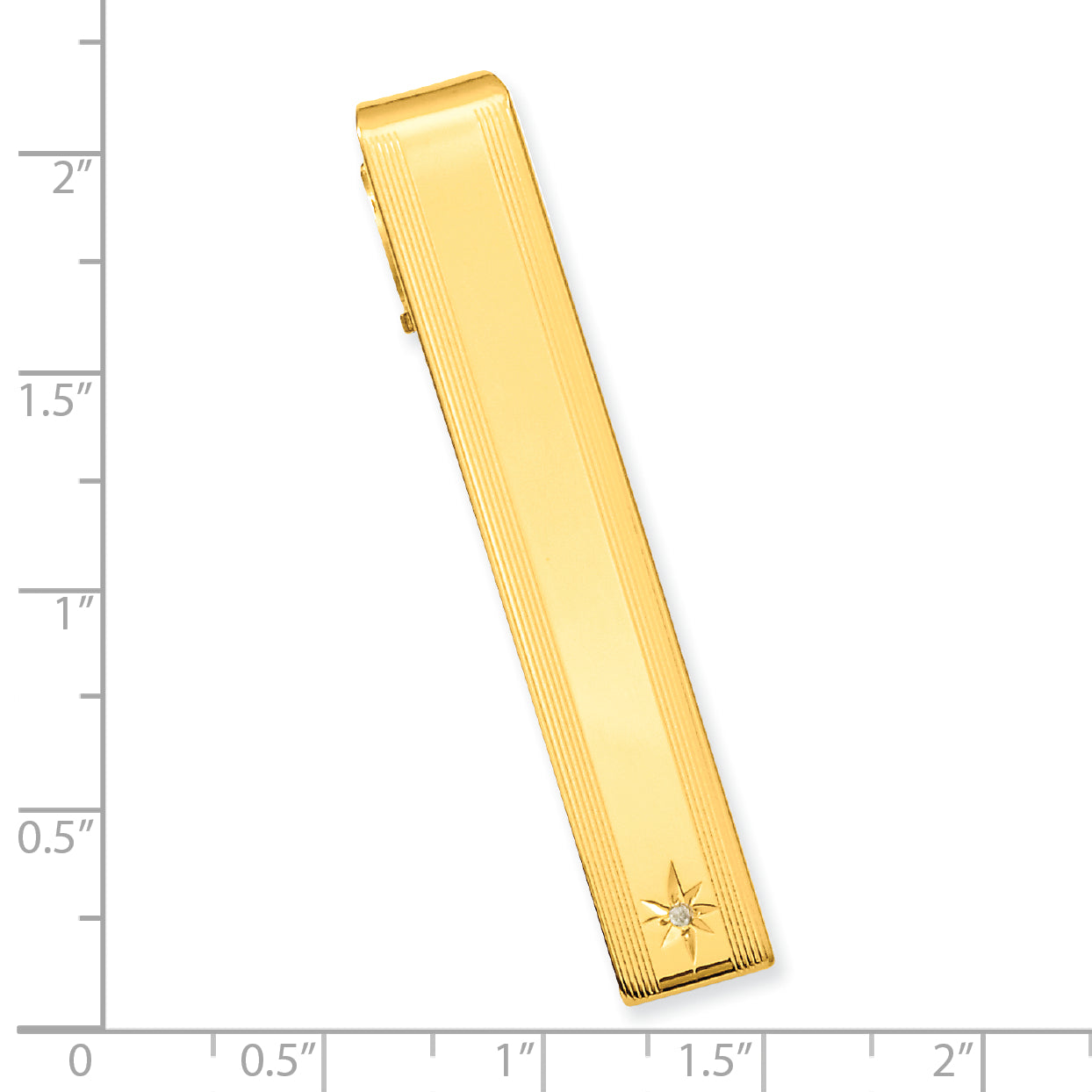 Kelly Waters Gold-plated .01 Ct. Diamond Engraveable Tie Bar