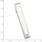 Kelly Waters Rhodium-plated .01 Ct. Diamond Engraveable Tie Bar