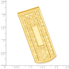 Gold-plated Kelly Waters Textured with Engraveable Area Money Clip