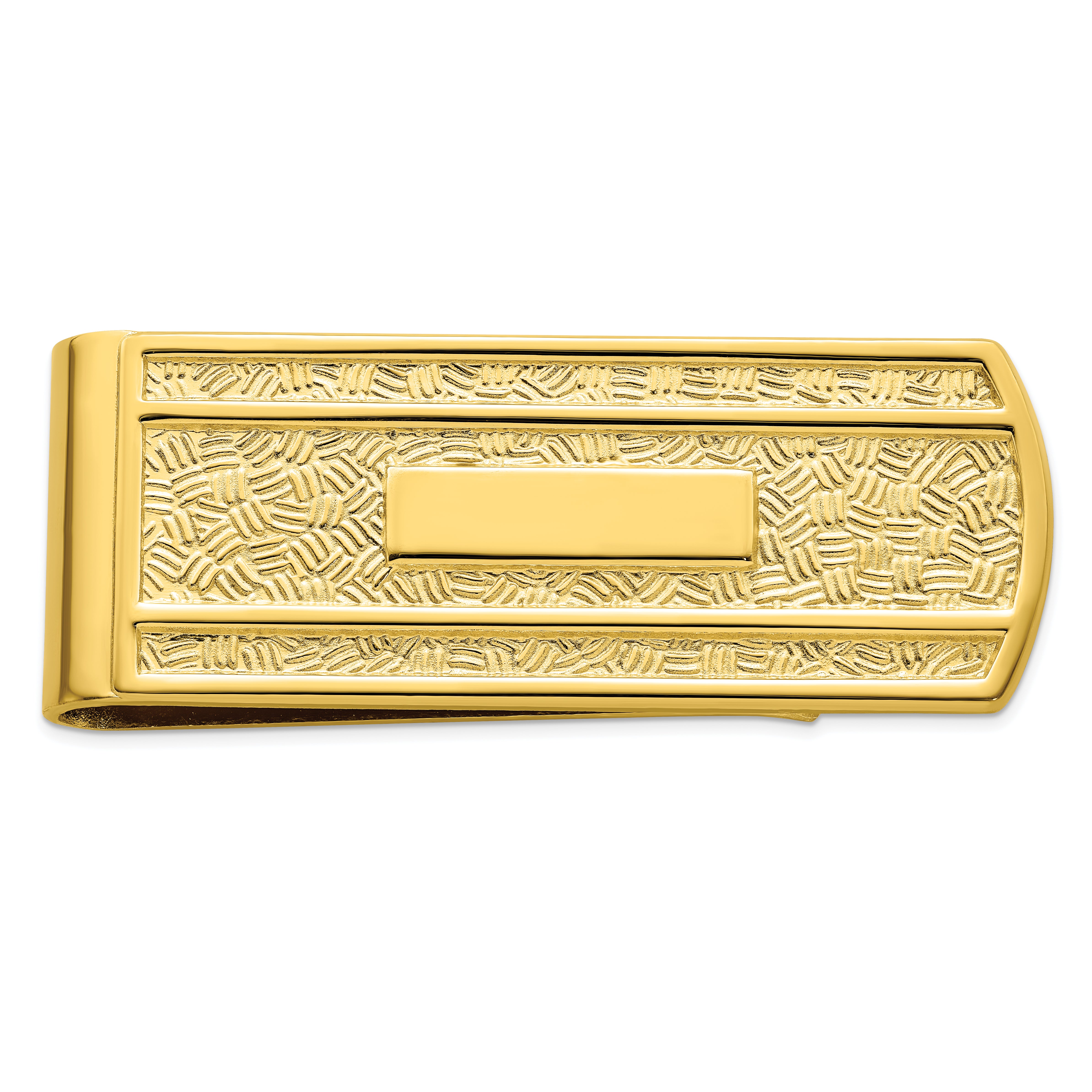 Gold-plated Kelly Waters Textured with Engraveable Area Money Clip