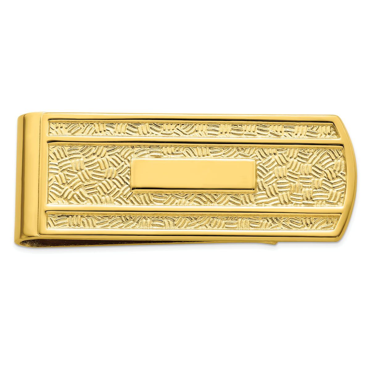 Gold-plated Kelly Waters Textured with Engraveable Area Money Clip