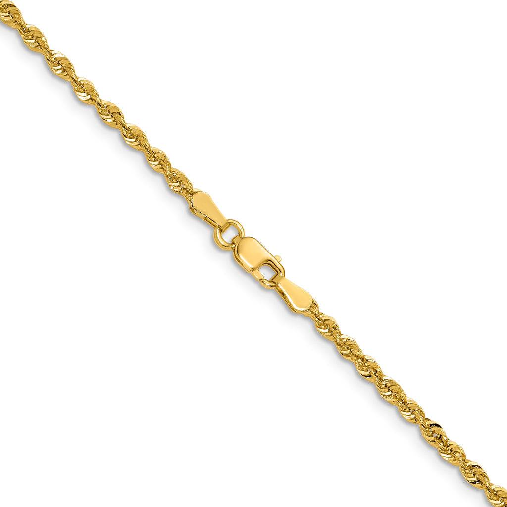 Semi-Solid Cashmere Rope Chain in 14K Yellow Gold, 2.4mm - Sophia Jewelers
