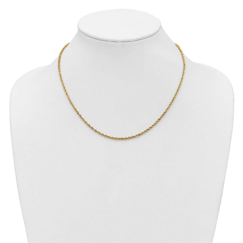 Semi-Solid Cashmere Rope Chain in 14K Yellow Gold, 2.4mm - Sophia Jewelers