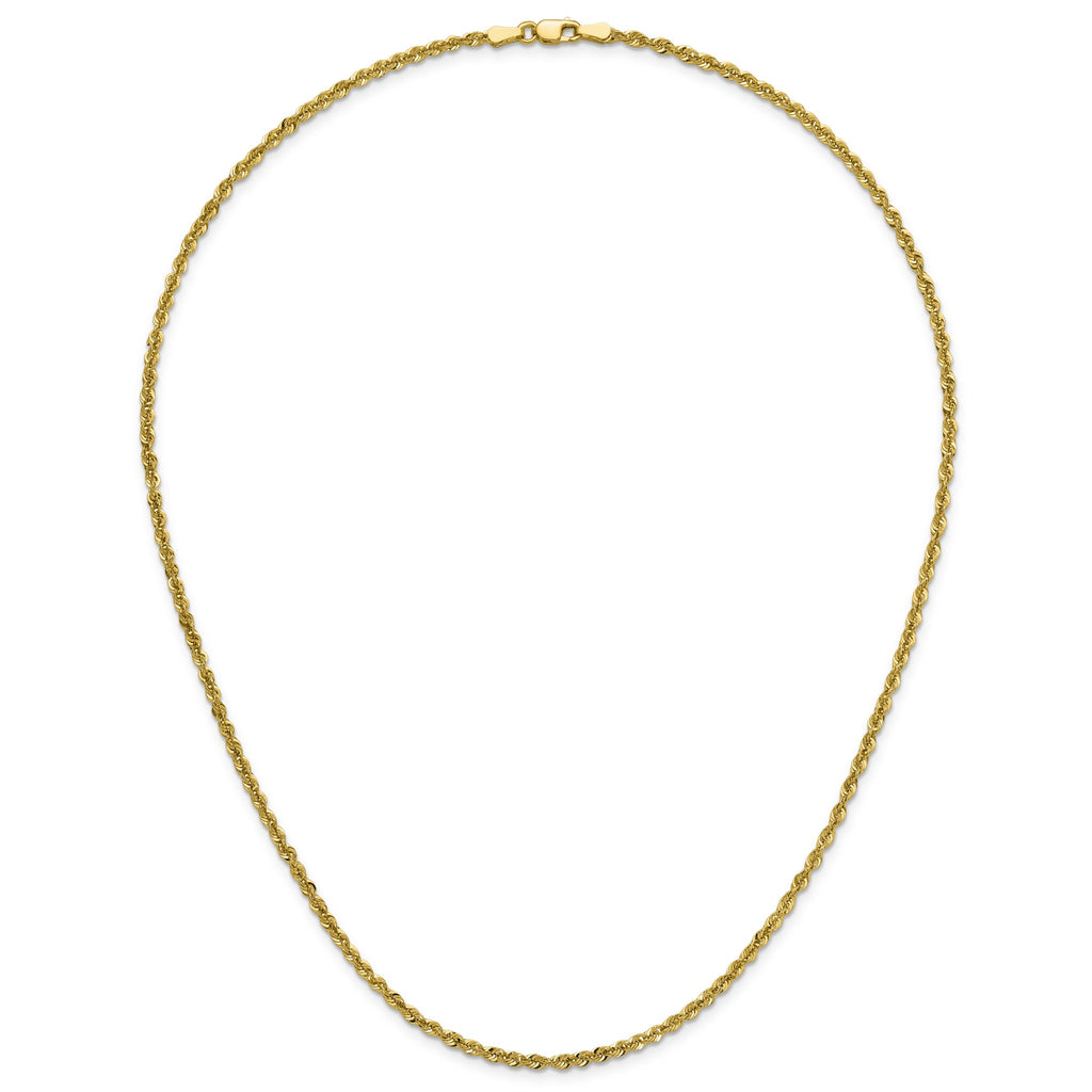 Semi-Solid Cashmere Rope Chain in 14K Yellow Gold, 2.4mm - Sophia Jewelers