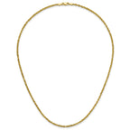 Semi-Solid Cashmere Rope Chain in 14K Yellow Gold, 2.4mm - Sophia Jewelers