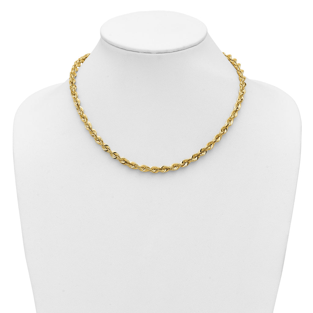 Semi-Solid Cashmere Rope Chain in 14K Yellow Gold, 5.8mm - Sophia Jewelers