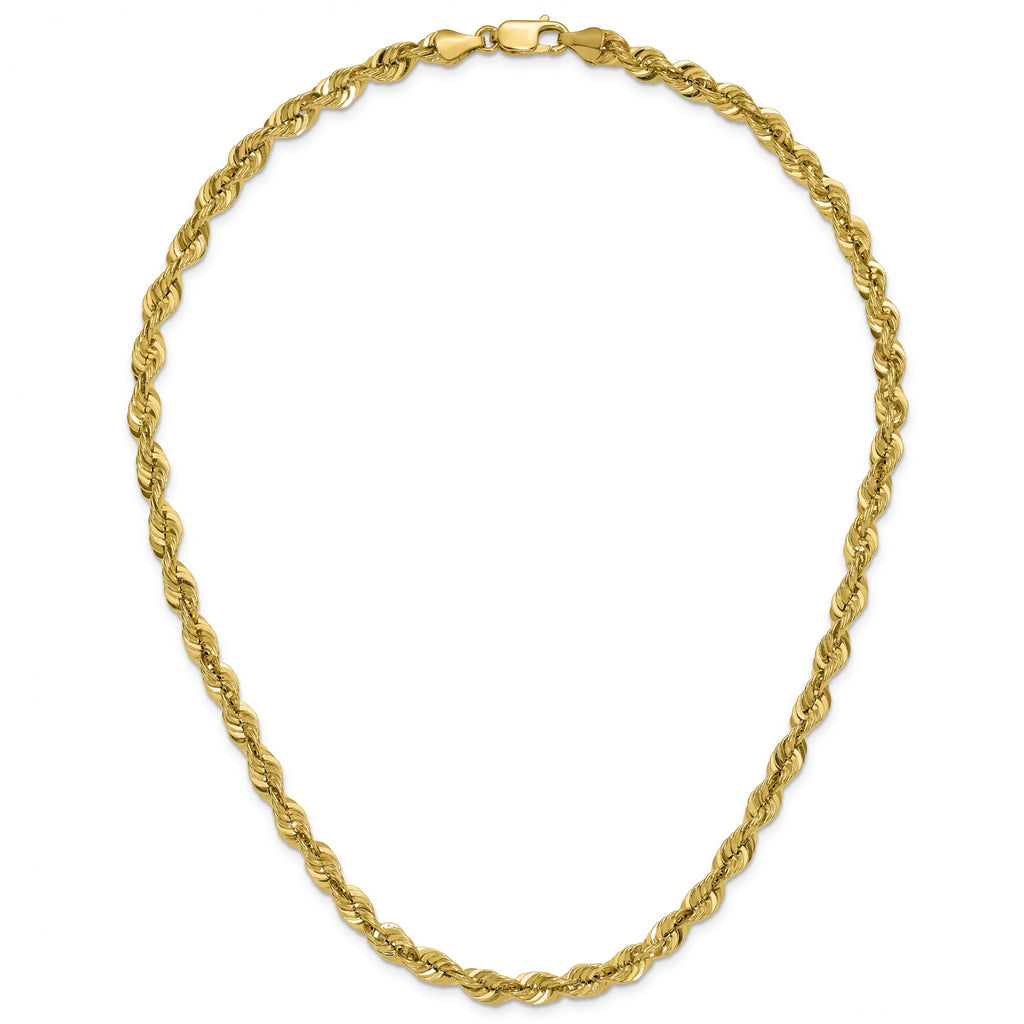 Semi-Solid Cashmere Rope Chain in 14K Yellow Gold, 5.8mm - Sophia Jewelers