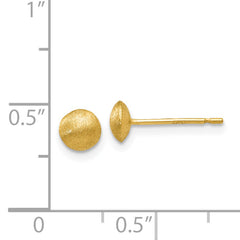 14K 5mm Satin Puffed Button Post Earrings