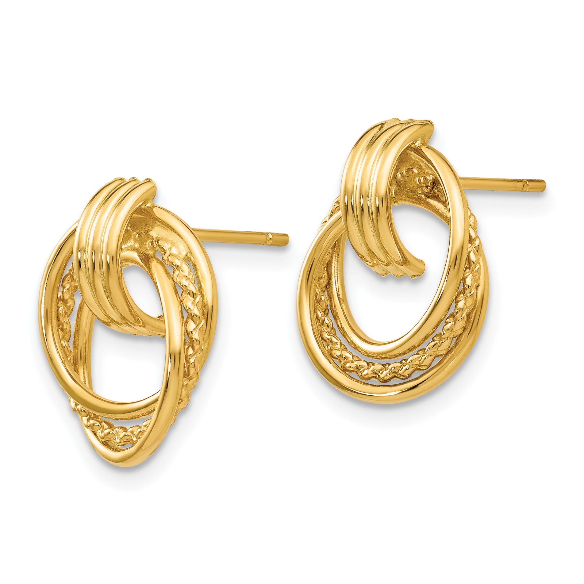 14k Polished Fancy Post Earrings Secondary image