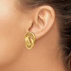 Button Stud Earrings in 14K Yellow Gold with Omega Clip Back, 18mm - Sophia Jewelers