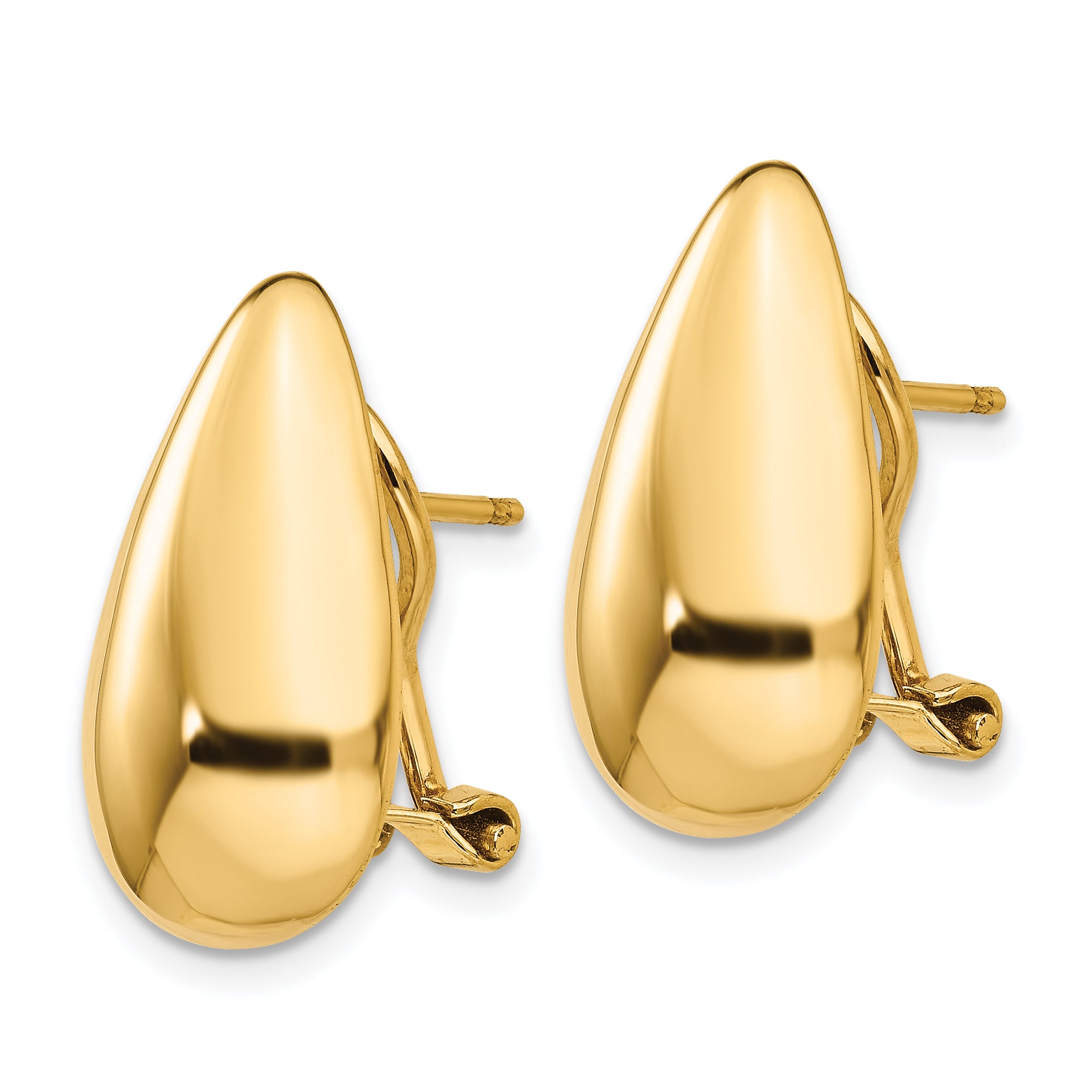 14k Polished Teardrop Omega Back Post Earrings Secondary image