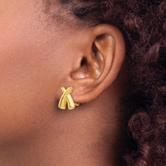14k Polished X Omega Back Post Earrings