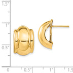 14k Polished Fancy Omega Back Post Earrings