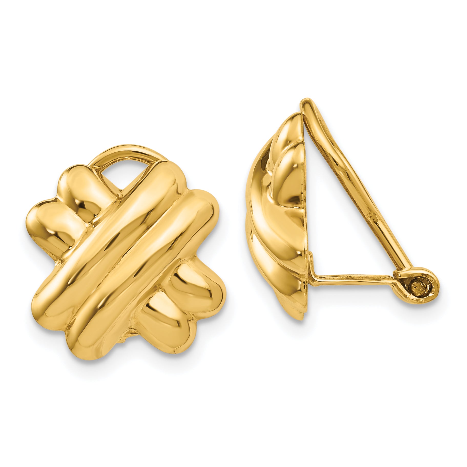 14k Non-pierced X Earrings Main image