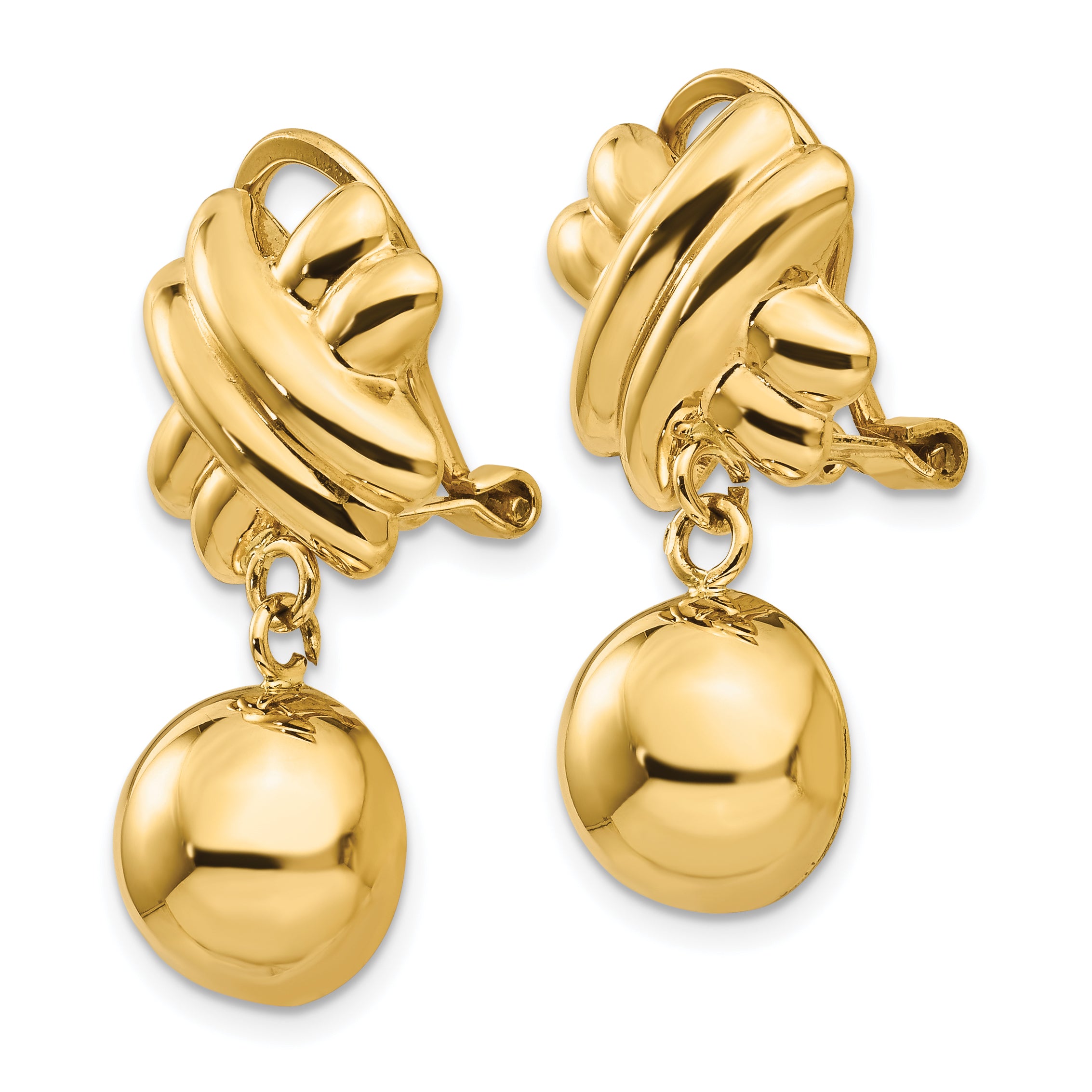 14k Non-pierced Fancy Ball Earrings Secondary image