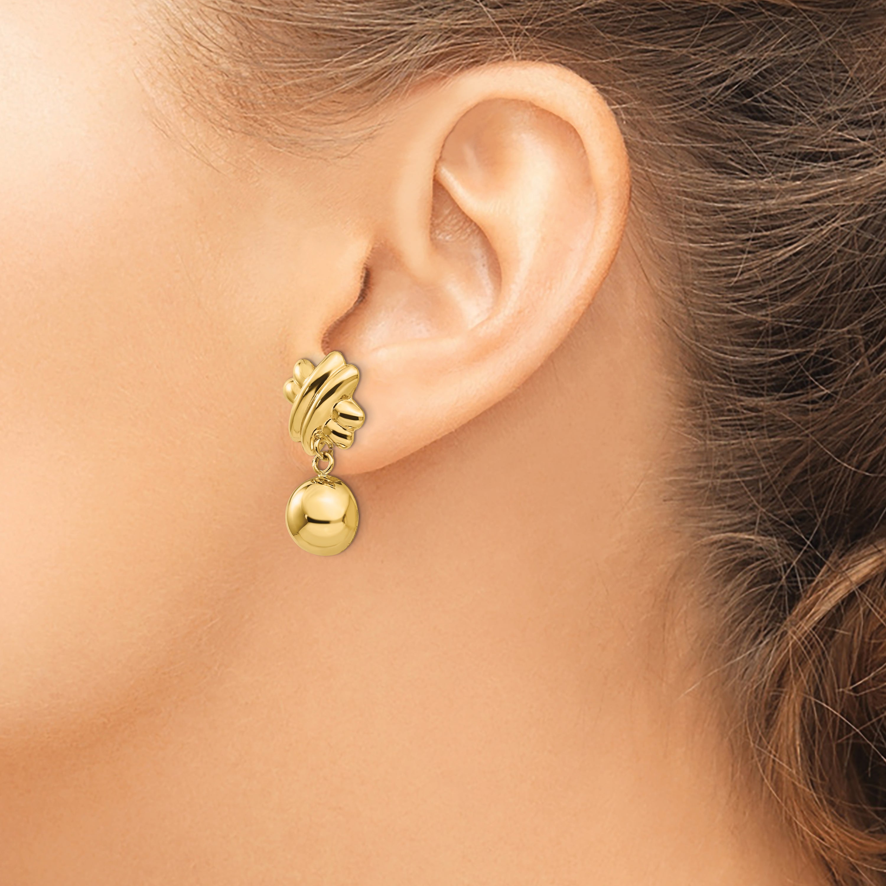 14k Non-pierced Fancy Ball Earrings