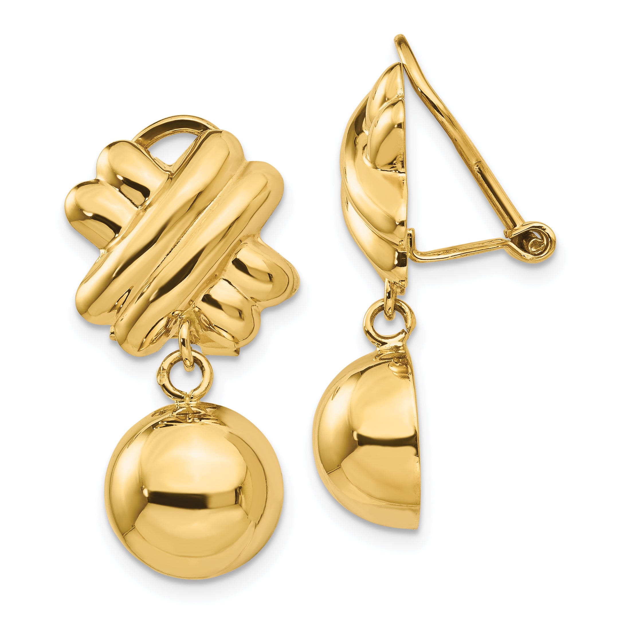 14k Non-pierced Fancy Ball Earrings Main image