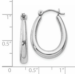 14k White Gold Polished Hoop Earrings