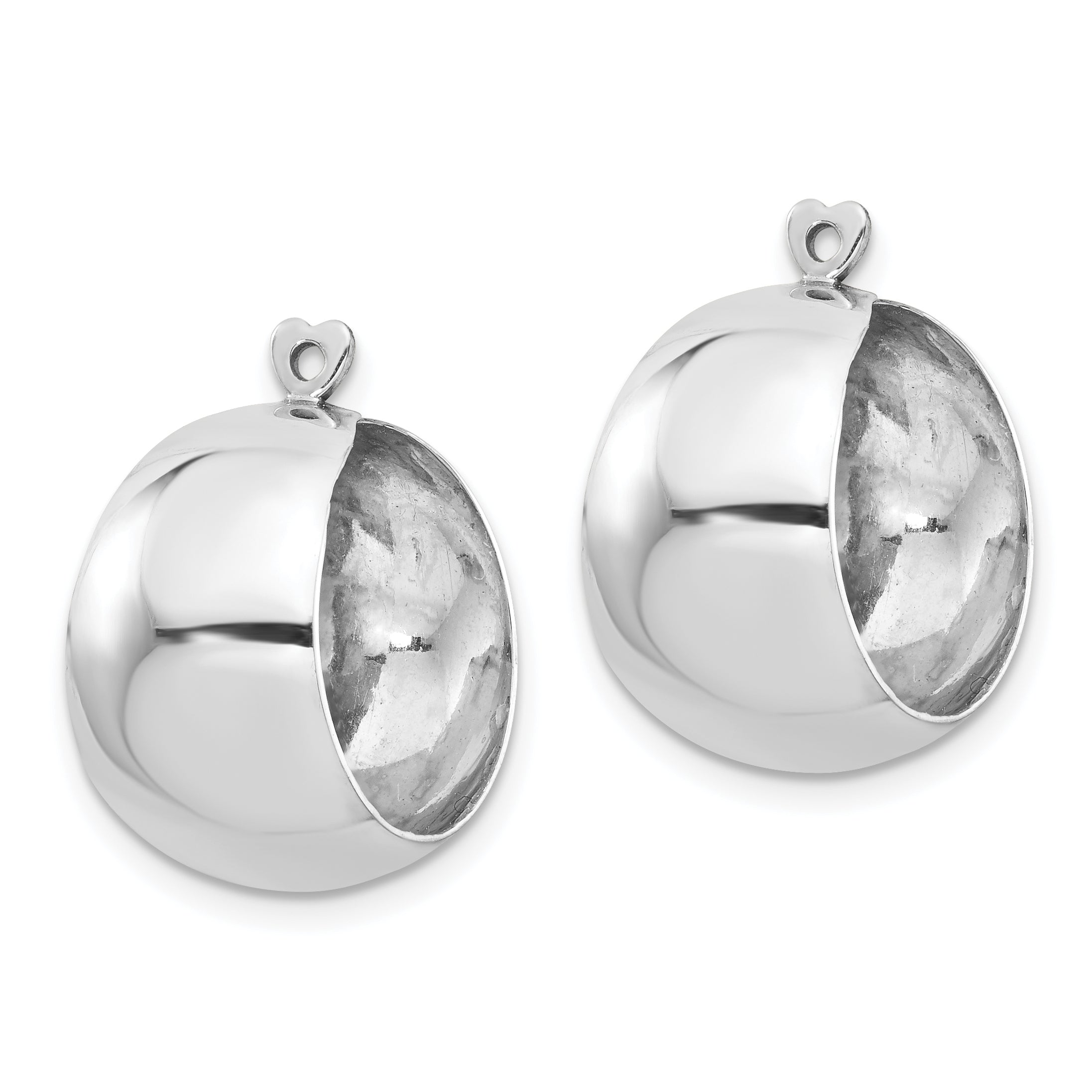 14k White Gold Polished Hoop Earring Jackets Secondary image