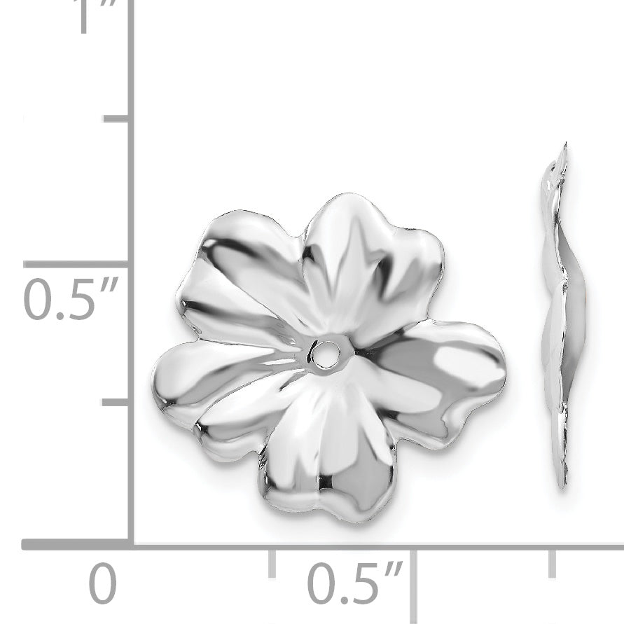 14k White Gold Floral Earring Jackets