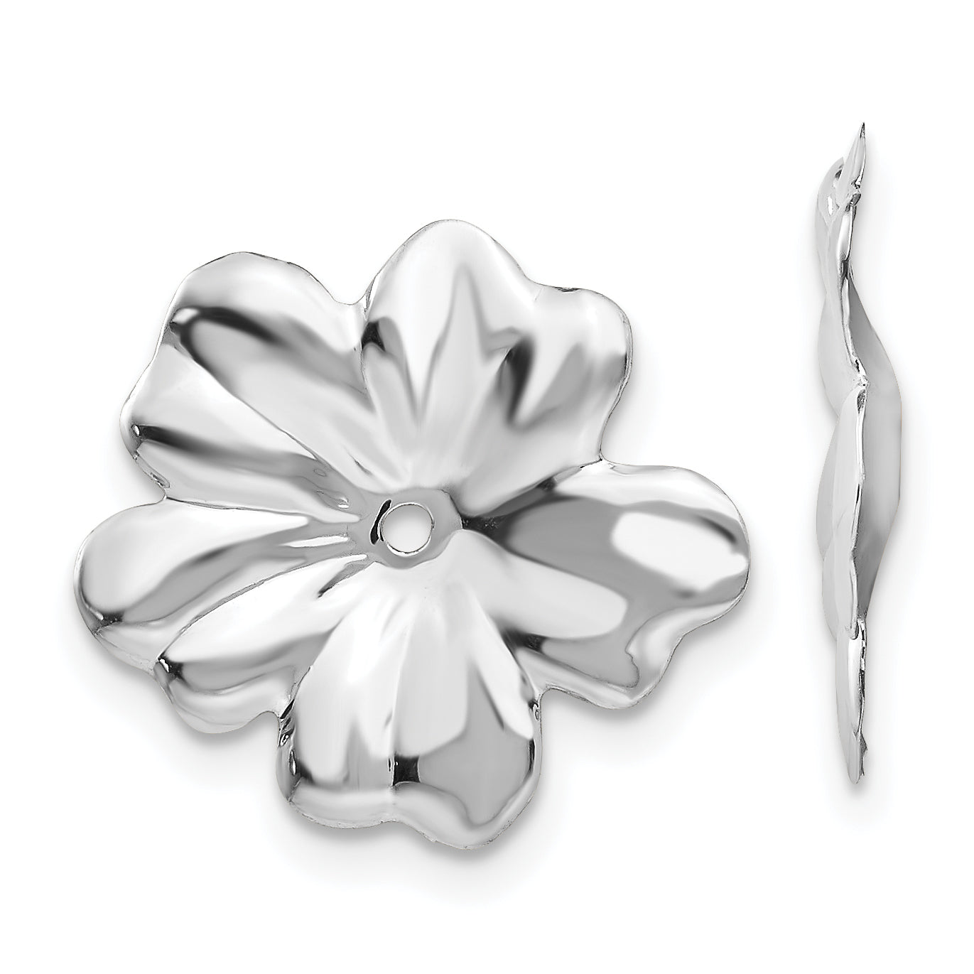14k White Gold Floral Earring Jackets Main image