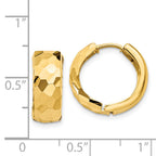 14k Faceted & Polished Hinged 6mm Hoop Earrings