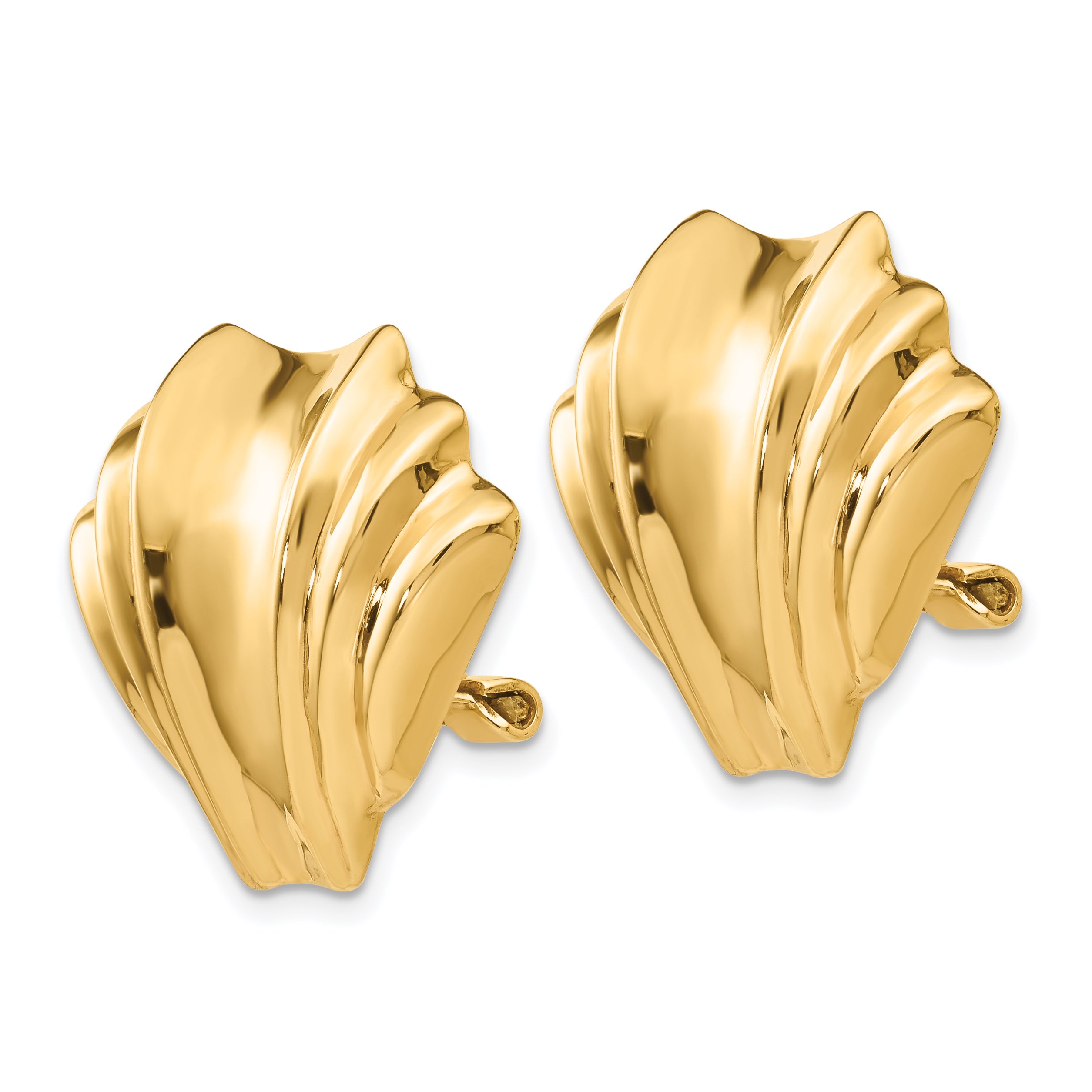 14k Omega Clip Polished Non-pierced Earrings Secondary image