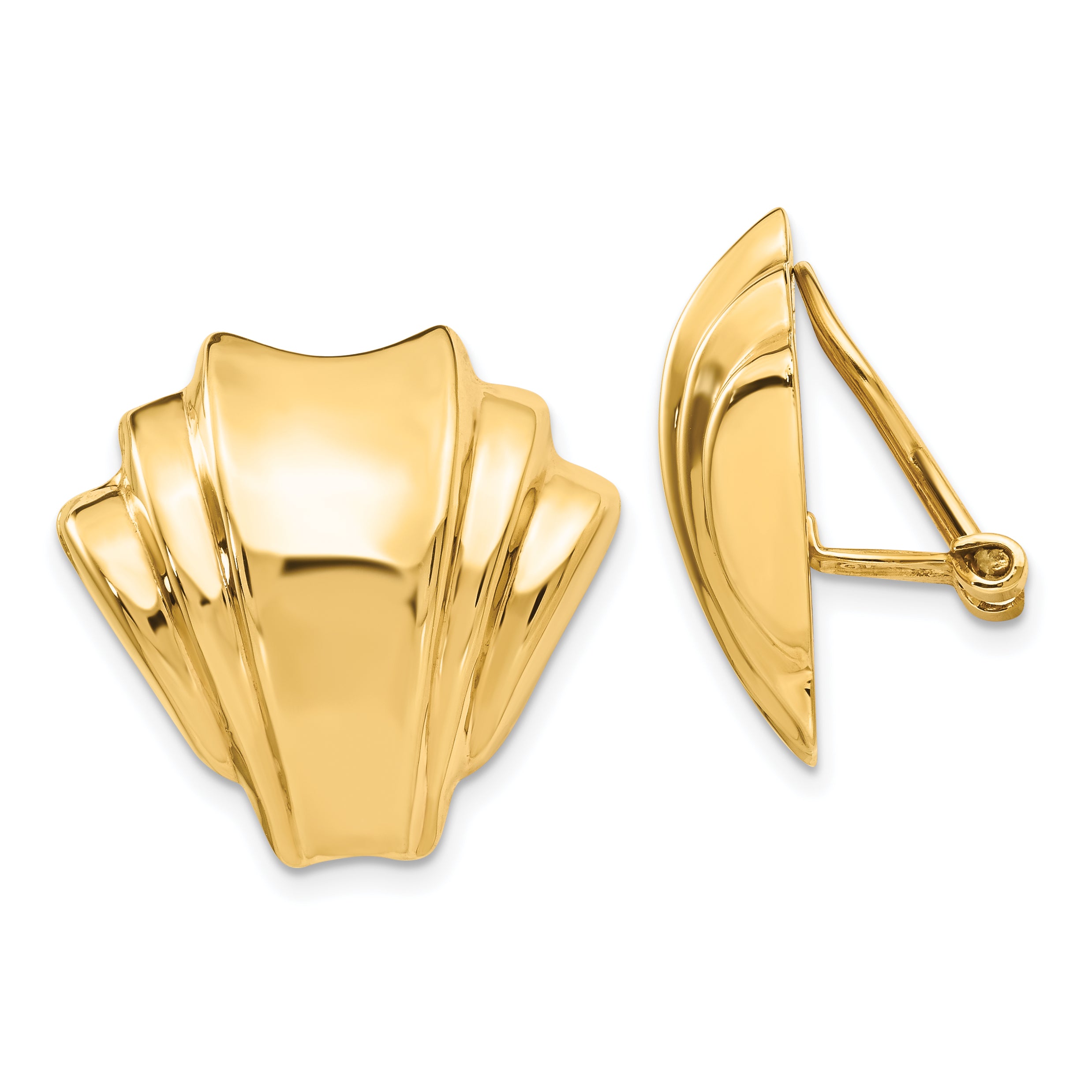 14k Omega Clip Polished Non-pierced Earrings Main image