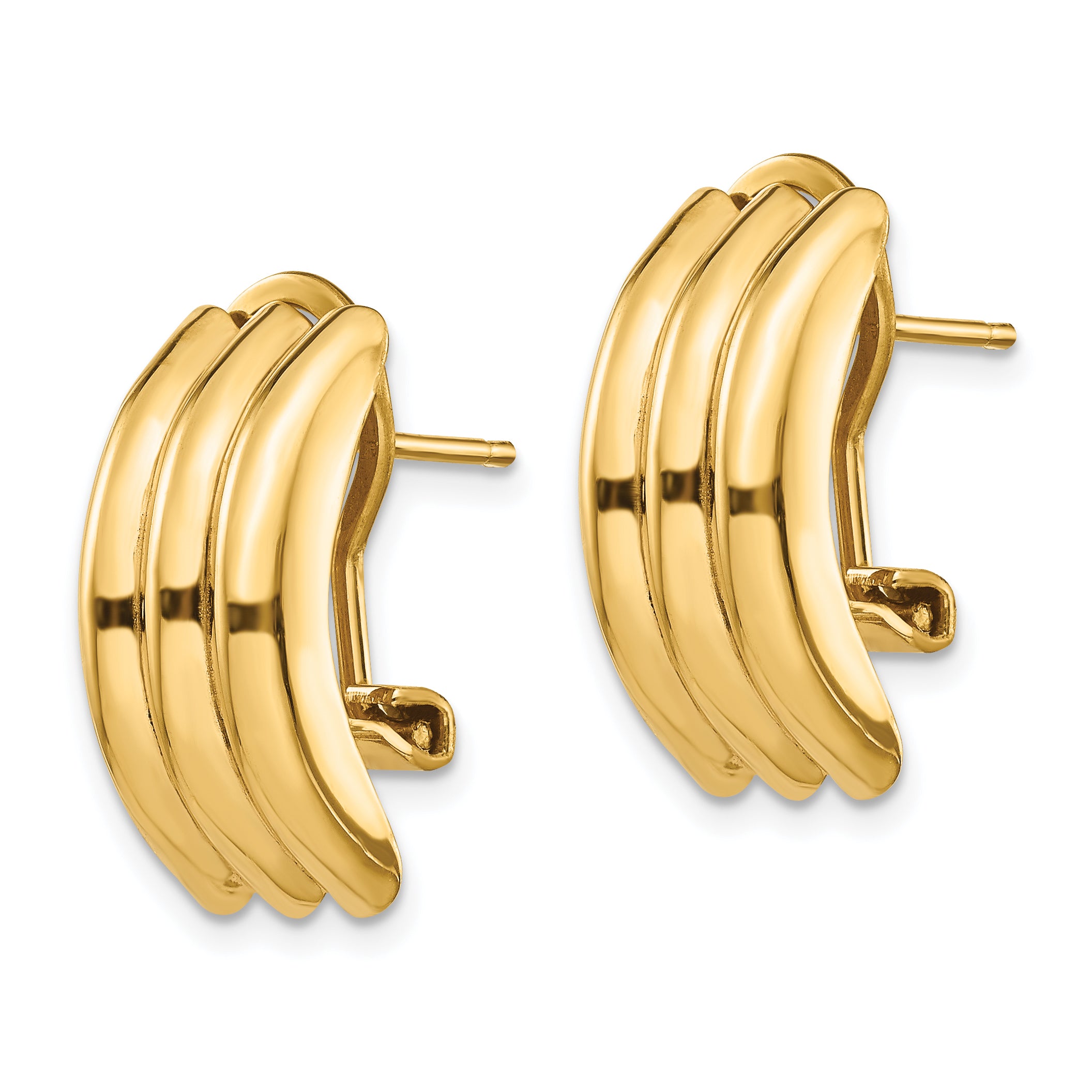 14k Omega Post Earrings Secondary image