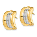 14k & Rhodium Omega Post Earrings